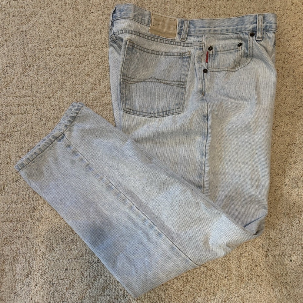 Vintage Bugle Boy 750 Jeans 90s 36x30** Light Wash RARE-Measures 34x27 -SEE PICS